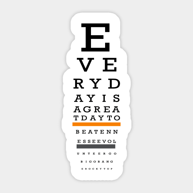 Vols Eye Chart Sticker by BigOrangeShirtShop